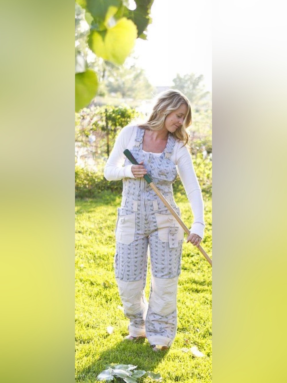 Garden Girl Sweden Overalls Floral Stripe Utility Workwear Cottagecore EU44/12
